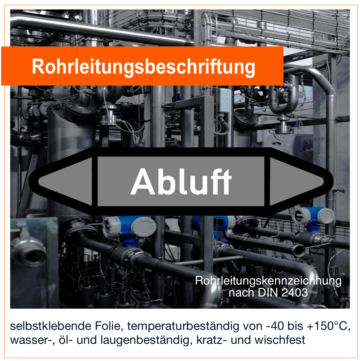 Abluft  - Rohrleitungskennzeichnung (VE 10 Stück)