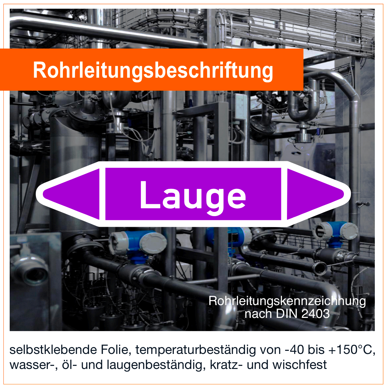 Lauge  - Rohrleitungskennzeichnung (VE 10 Stück)