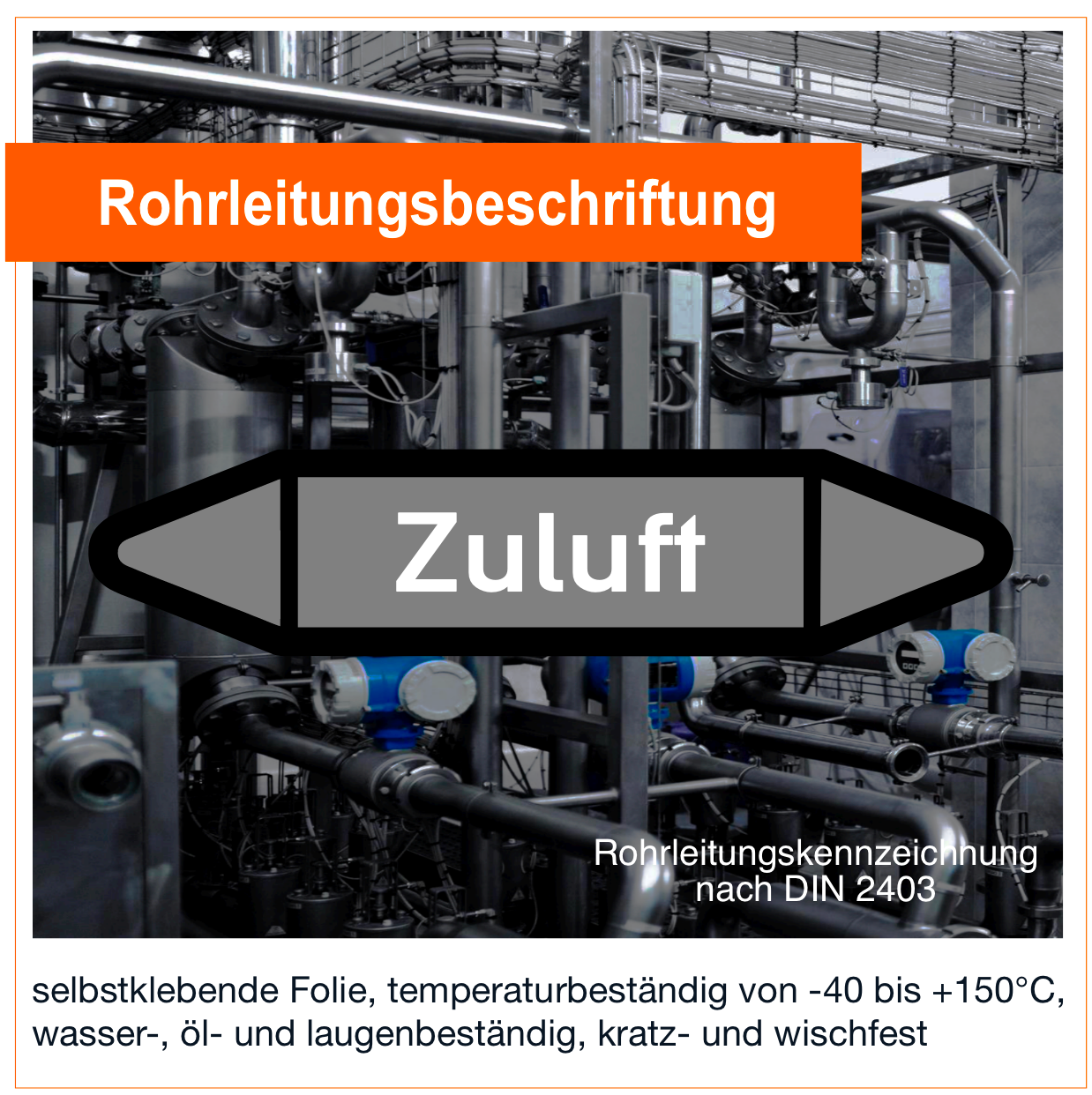 Zuluft  - Rohrleitungskennzeichnung (VE 10 Stück)