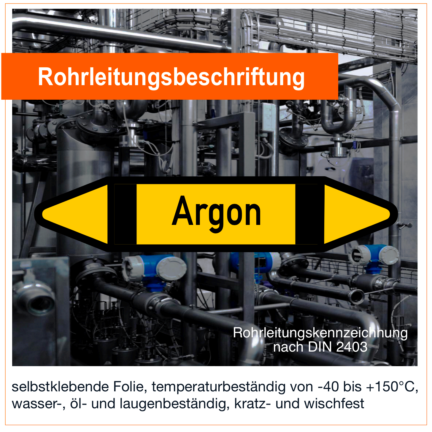 Argon - Rohrleitungskennzeichnung (VE 10 Stück)