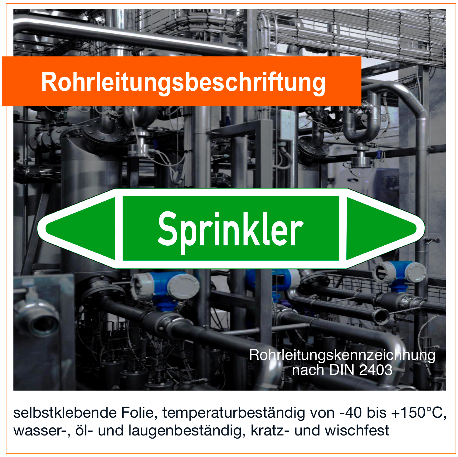 Sprinkler - Rohrleitungskennzeichnung (VE 10 Stück)