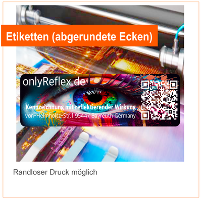 Etiketten (Vorgestanzte Etiketten) ,  Papier  - glänzend mit ihrem Logo bedruckt