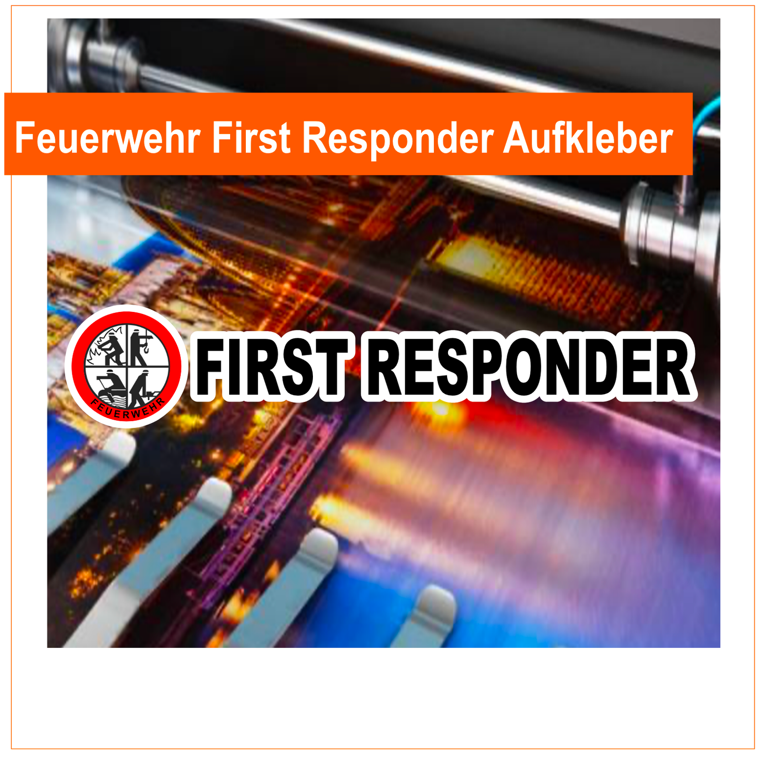 Feuerwehr First Responder  Langlogo Aufkleber