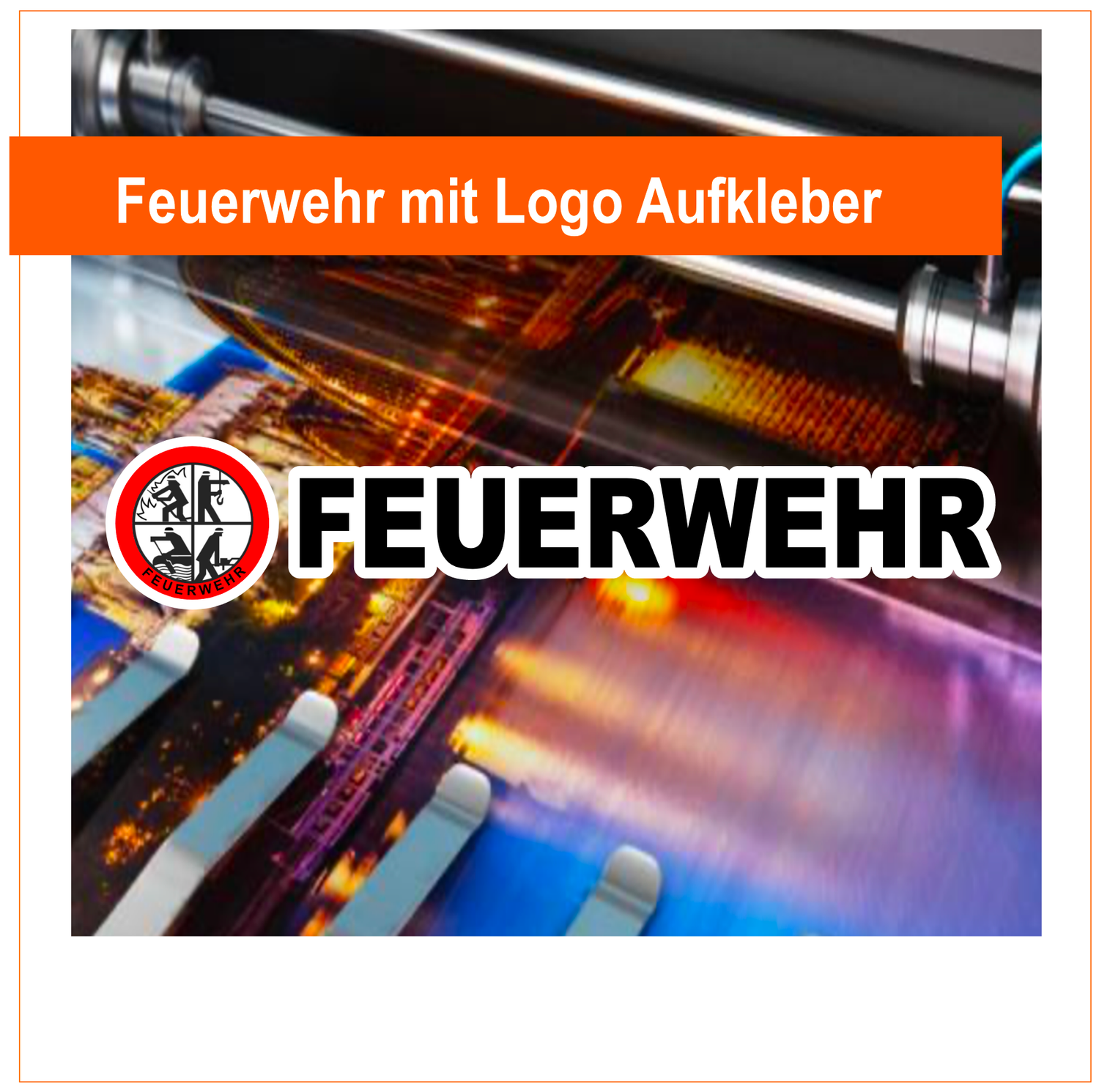 Feuerwehr mit Logo  Langlogo Aufkleber