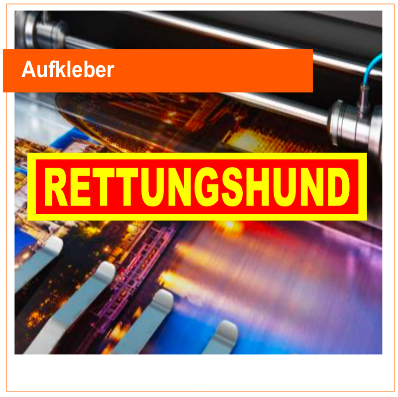 Rettungshund neongelber tagesleuchtender  Aufkleber - Fahrzeugbeschriftung