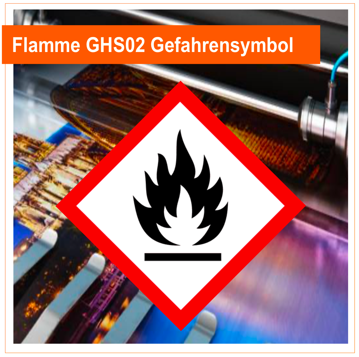 Flamme GHS02 Gefahrensymbol - Folie