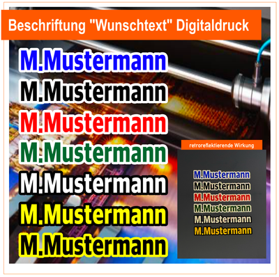 Name oder Text  "Wunschtext" Digitaldruck
