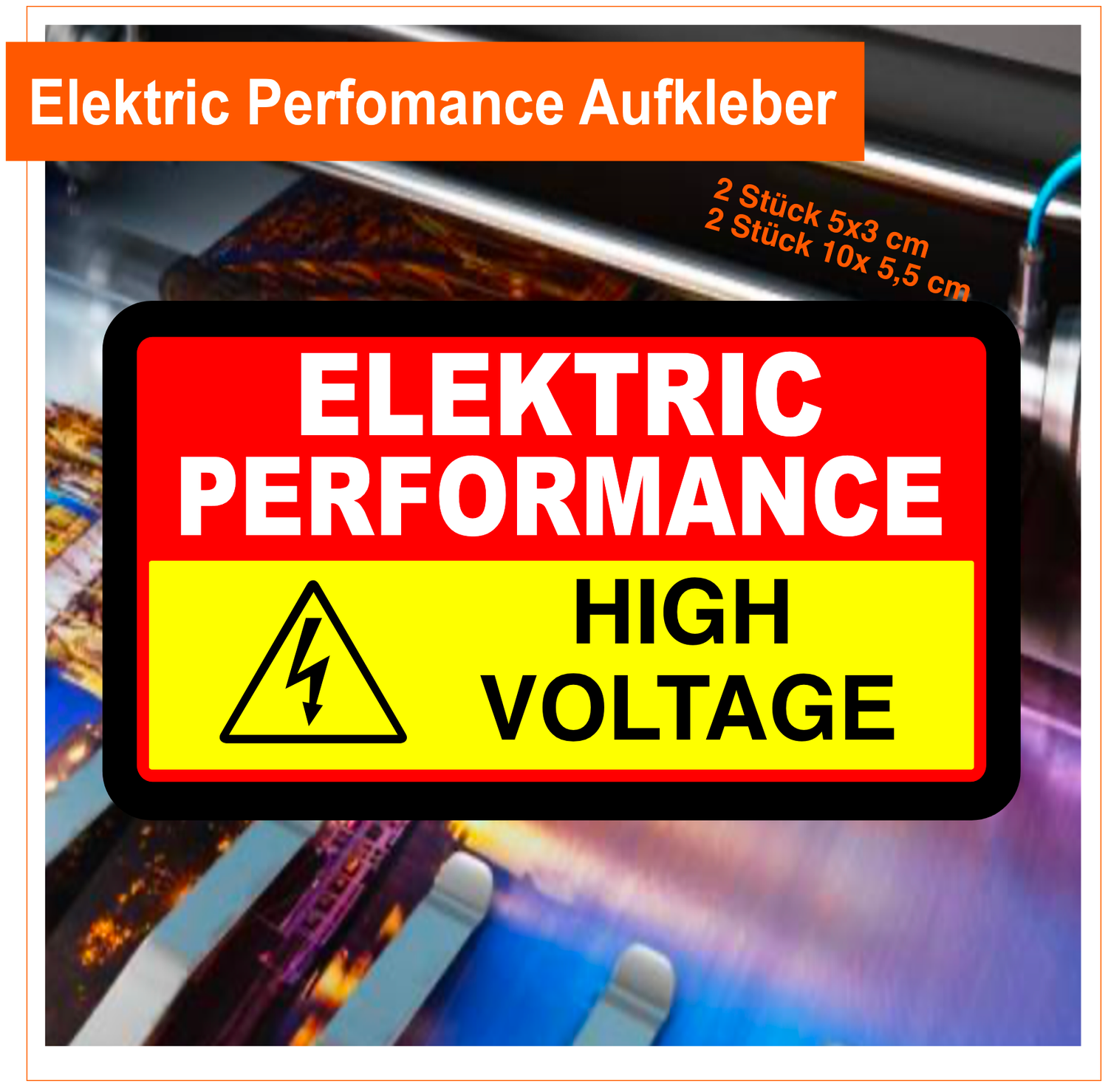 Elektric Perfomance - Aufkleber - Elektrofahrzeug, Elektric Vehicle