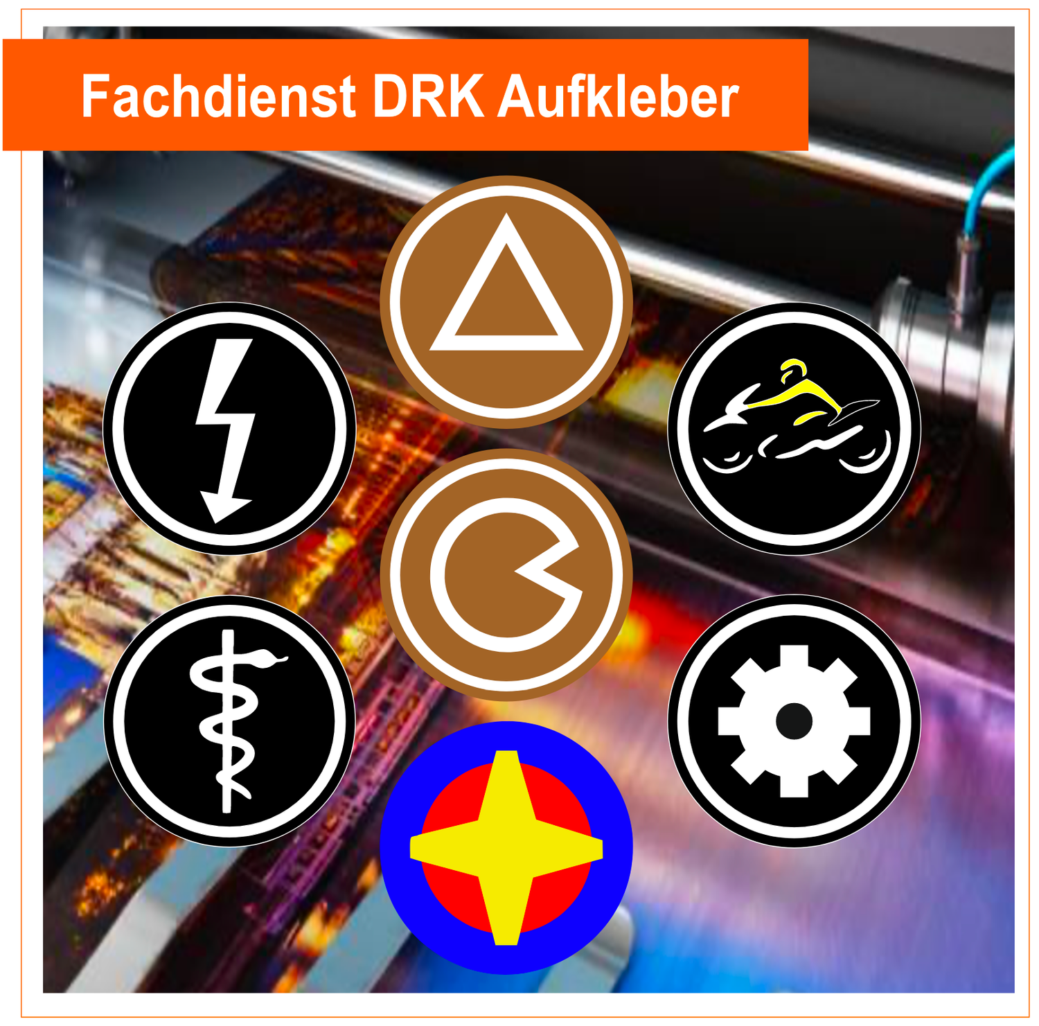 Rotes Kreuz Fachdienste Rundlogo Aufkleber