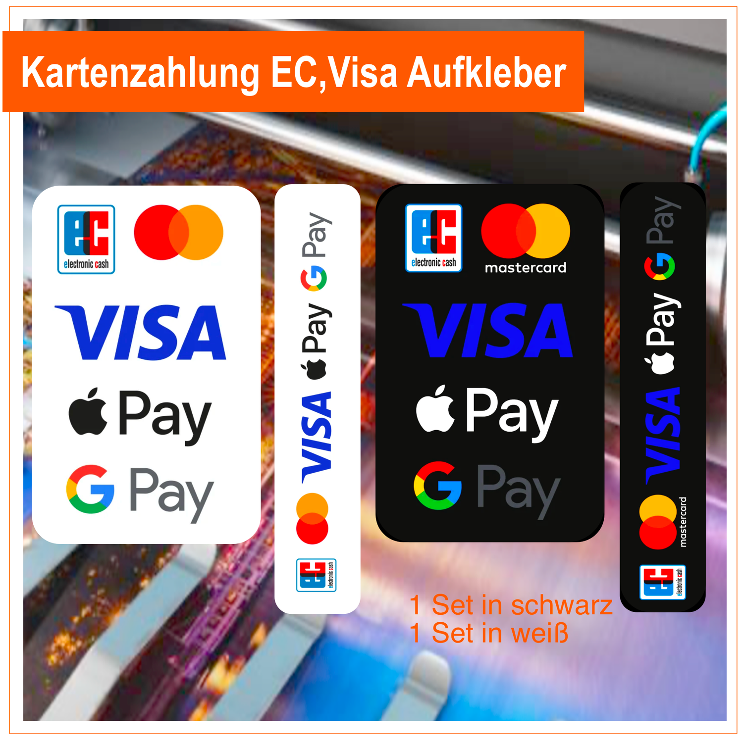 Kartenzahlung EC, Visa, Apple Pay, Google Pay - 4 Stück