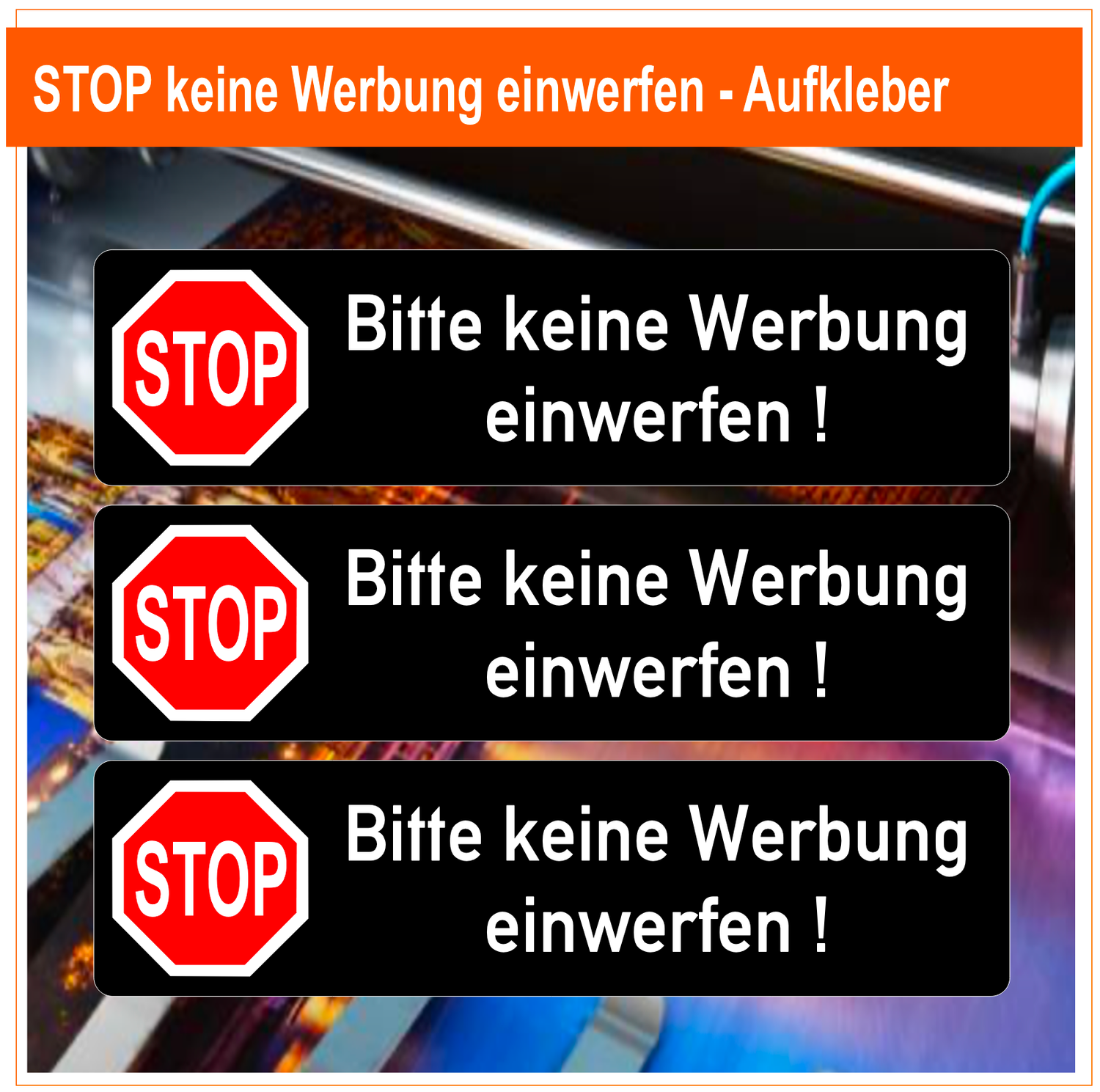 STOP keine Werbung einwerfen - Aufkleber