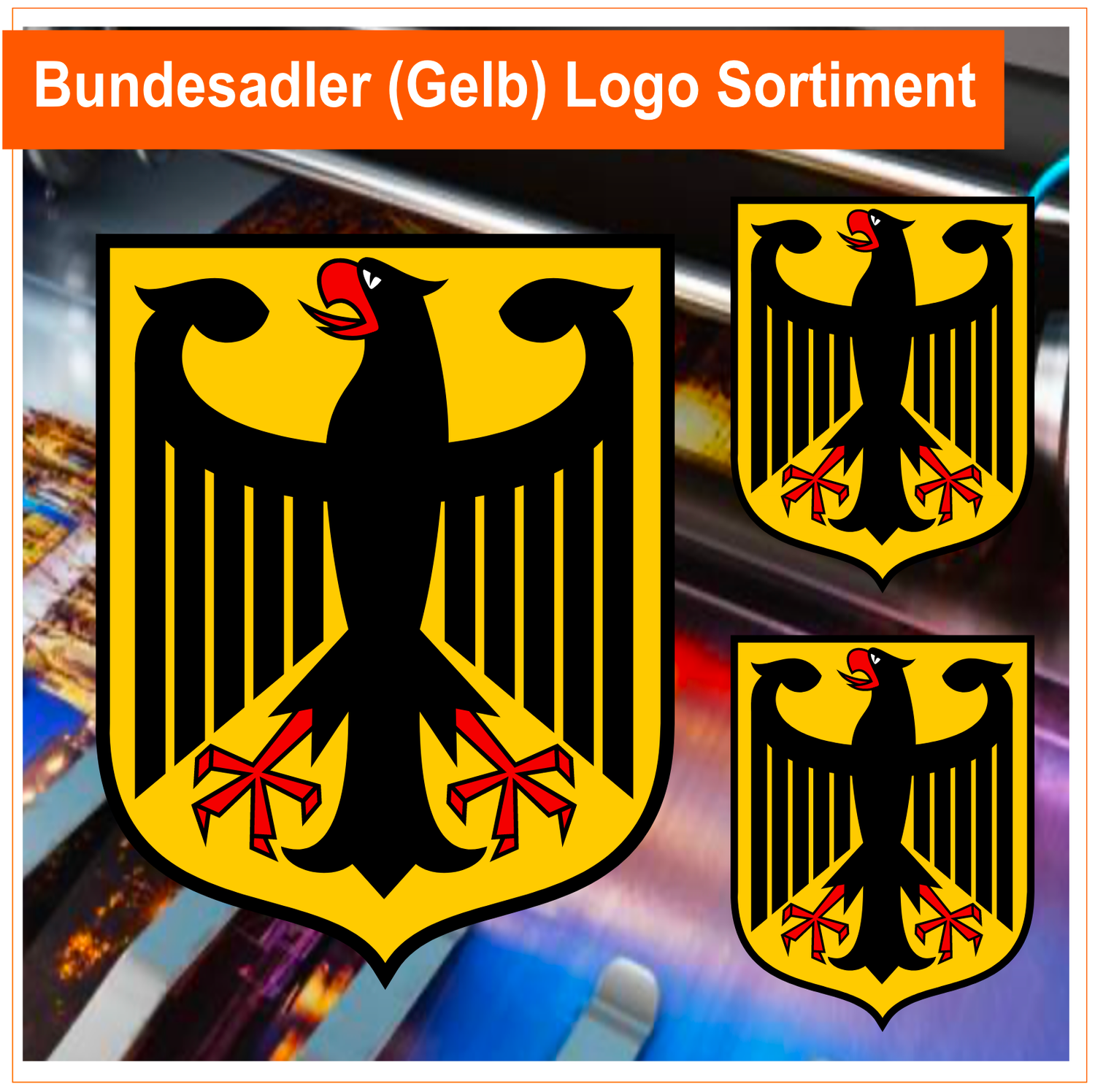 Bundesadler Logo - Aufkleber (gelb)