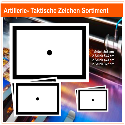 Artillerie - Taktische Zeichen, 7 Stück Aufkleber Sortiment Artillerie - Taktische Zeichen, 7 Stück Aufkleber Sortiment