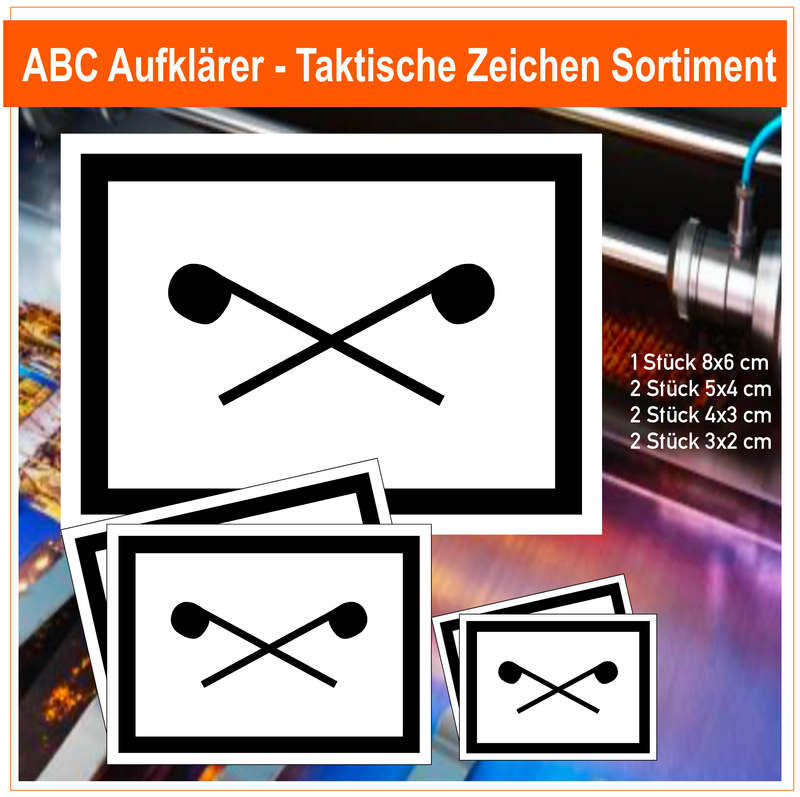 ABC Aufklärer - Taktische Zeichen, 7 Stück Aufkleber Sortiment