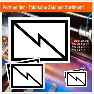 Fernmelder - Taktische Zeichen, 7 Stück Aufkleber Sortiment Fernmelder - Taktische Zeichen, 7 Stück Aufkleber Sortiment