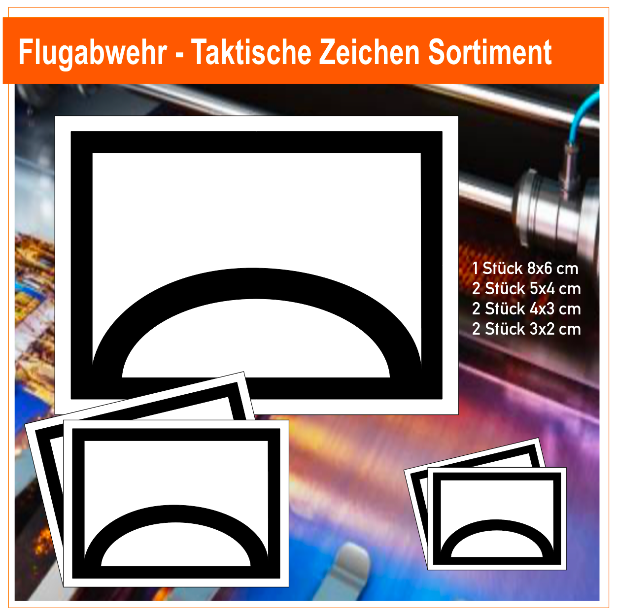 Flugabwehr - Taktische Zeichen, 7 Stück Aufkleber Sortiment