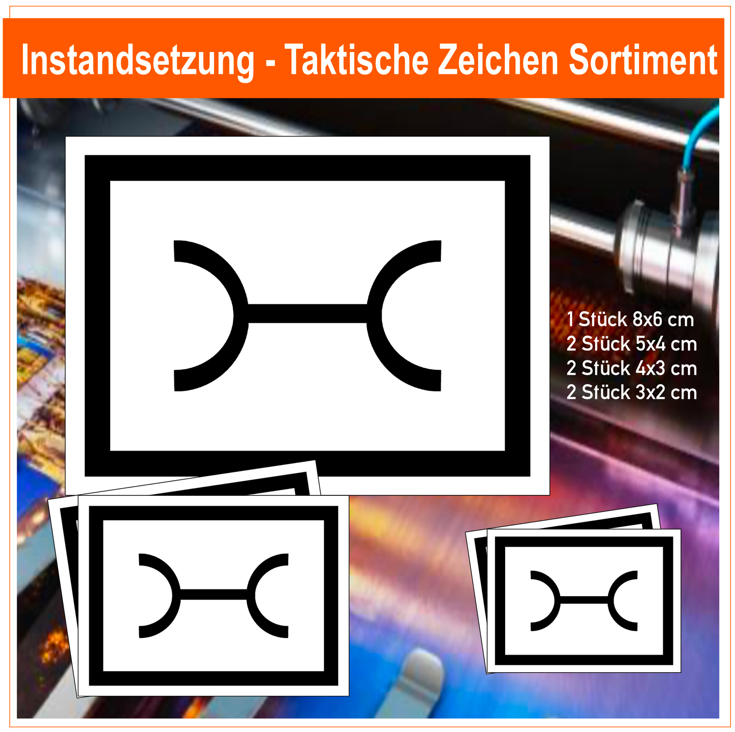 Instandsetzung - Taktische Zeichen, 7 Stück Aufkleber Sortiment