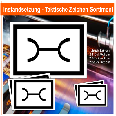 Instandsetzung - Taktische Zeichen, 7 Stück Aufkleber Sortiment