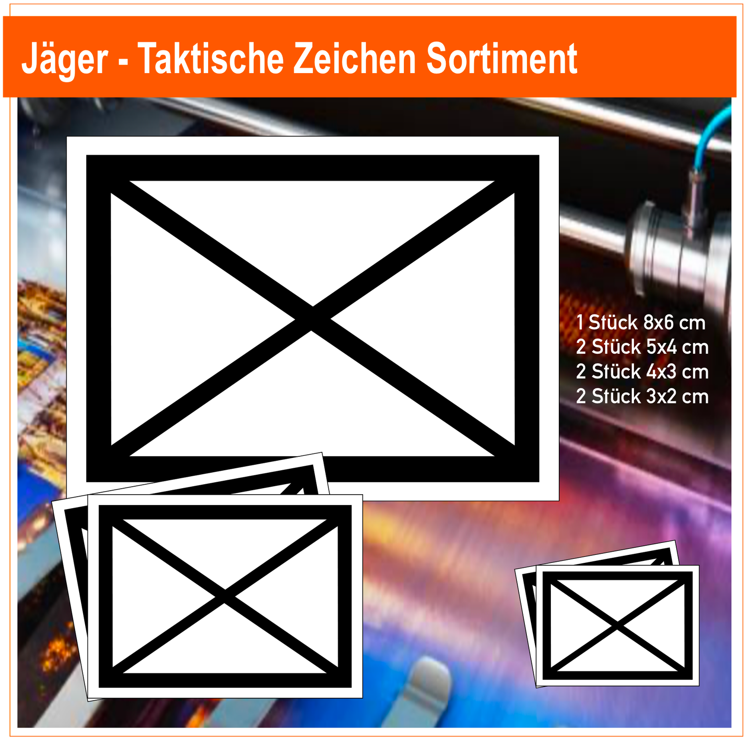 Jäger - Taktische Zeichen, 7 Stück Aufkleber Sortiment