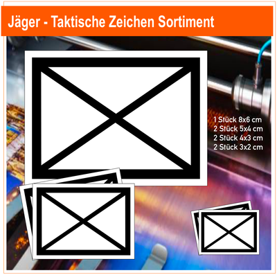 Jäger - Taktische Zeichen, 7 Stück Aufkleber Sortiment Jäger - Taktische Zeichen, 7 Stück Aufkleber Sortiment