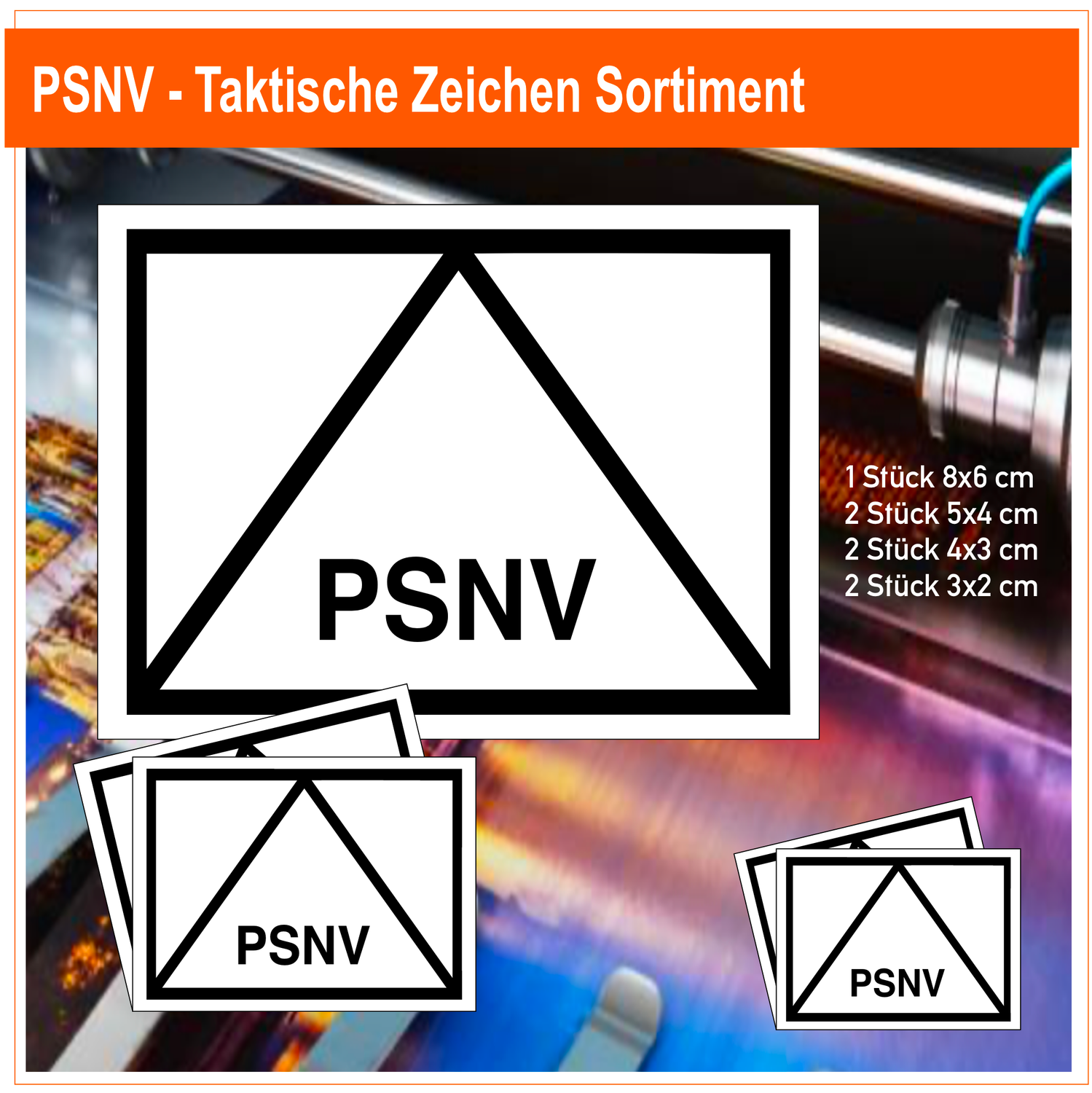 PNSV - Taktische Zeichen, 7 Stück Aufkleber Sortiment