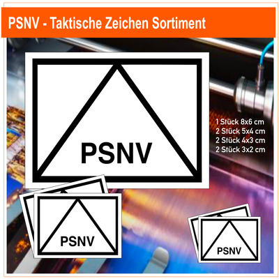 PSNV Notfallseelsorge - Taktische Zeichen, 7 Stück Aufkleber Sortiment