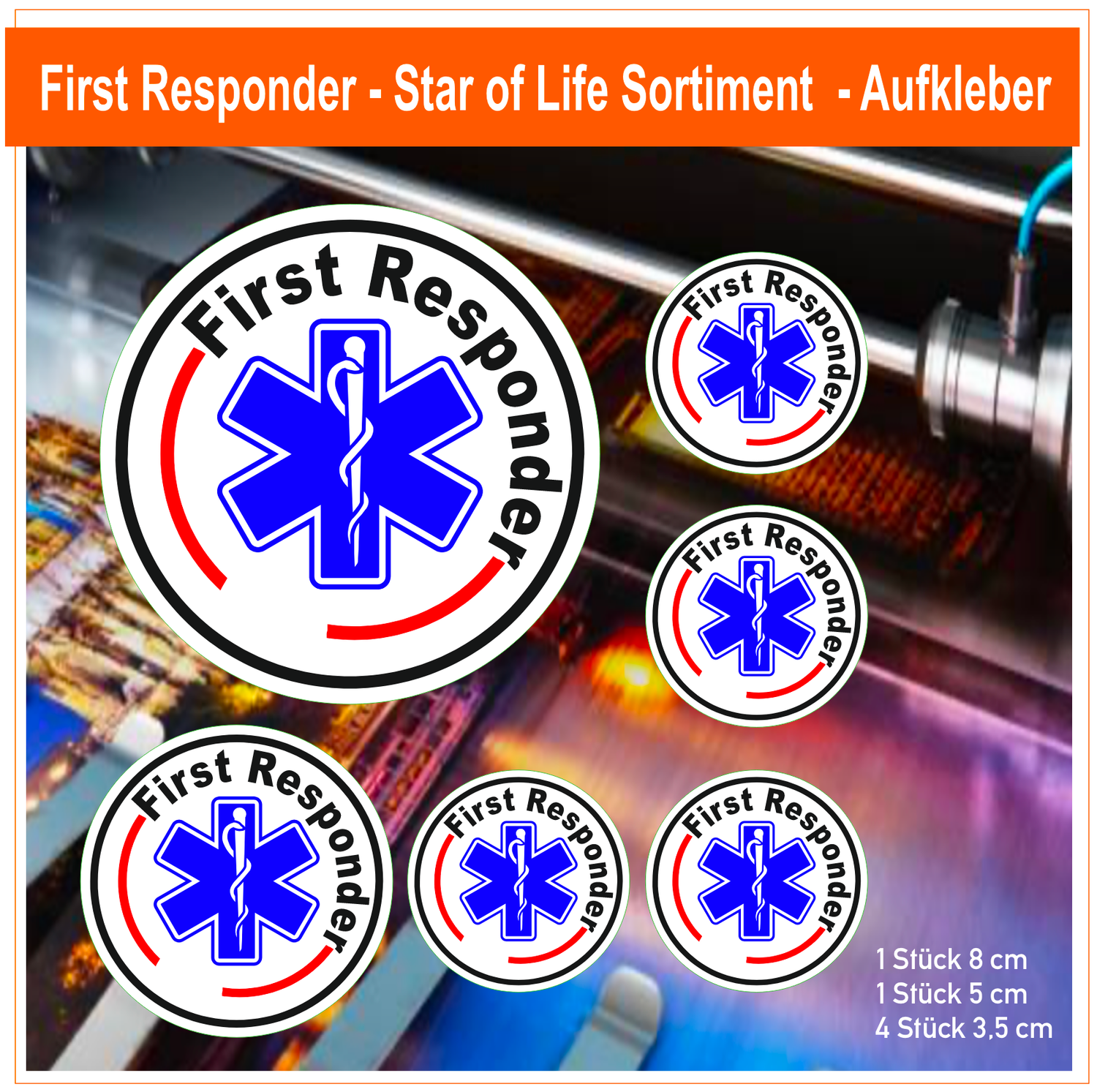 First Responder - Star of Life Sortiment  - Aufkleber