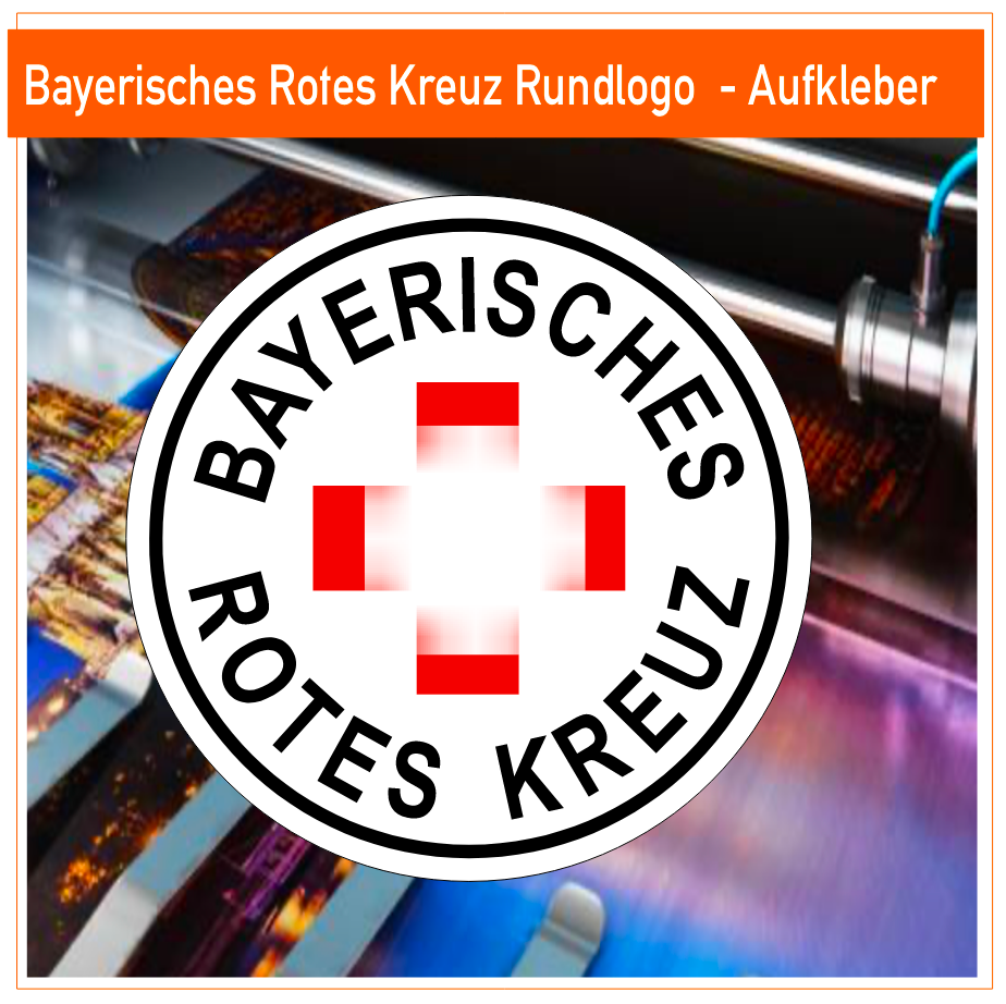 Bayerisches  Rotes Kreuz Rundlogo BRK - Aufkleber