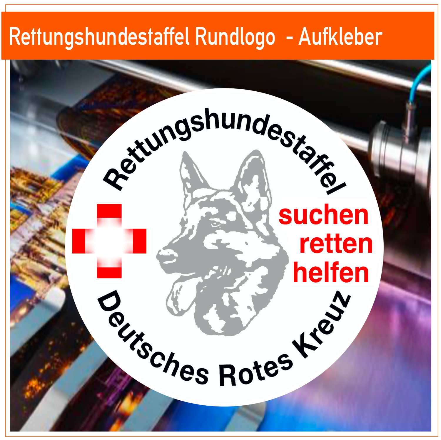 Rettungshunde  Rundlogo  - Aufkleber (Fahrzeugbeschriftung)
