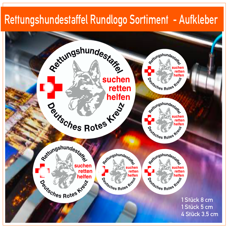 Rettungshunde Rundlogo Sortiment - Aufkleber