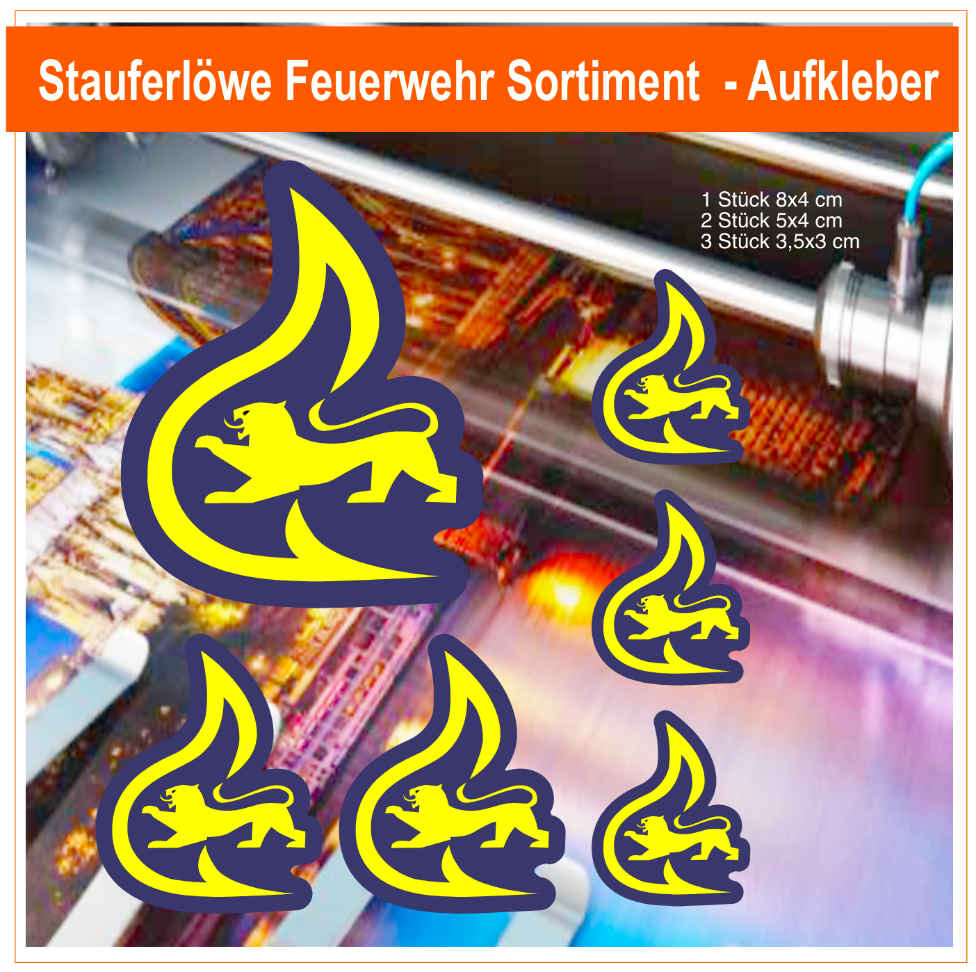 Stauferlöwe Feuerwehr Rundlogo Sortiment - Aufkleber