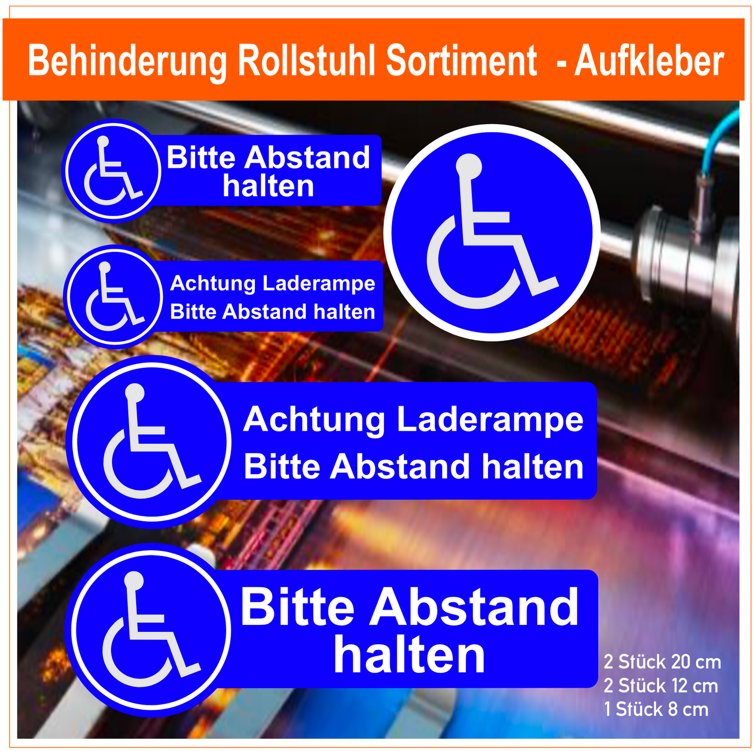 Behinderung  Rollstuhl Sortiment  Aufkleber Fahrzeugbeschriftung