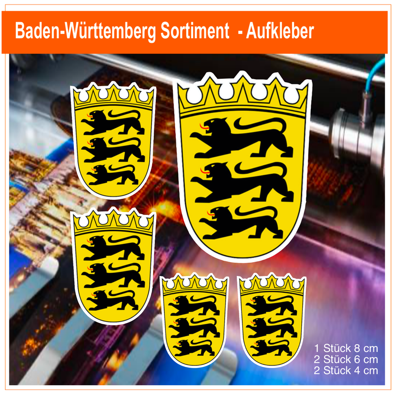 Baden Württemberg  Wappen Sortiment  - Aufkleber