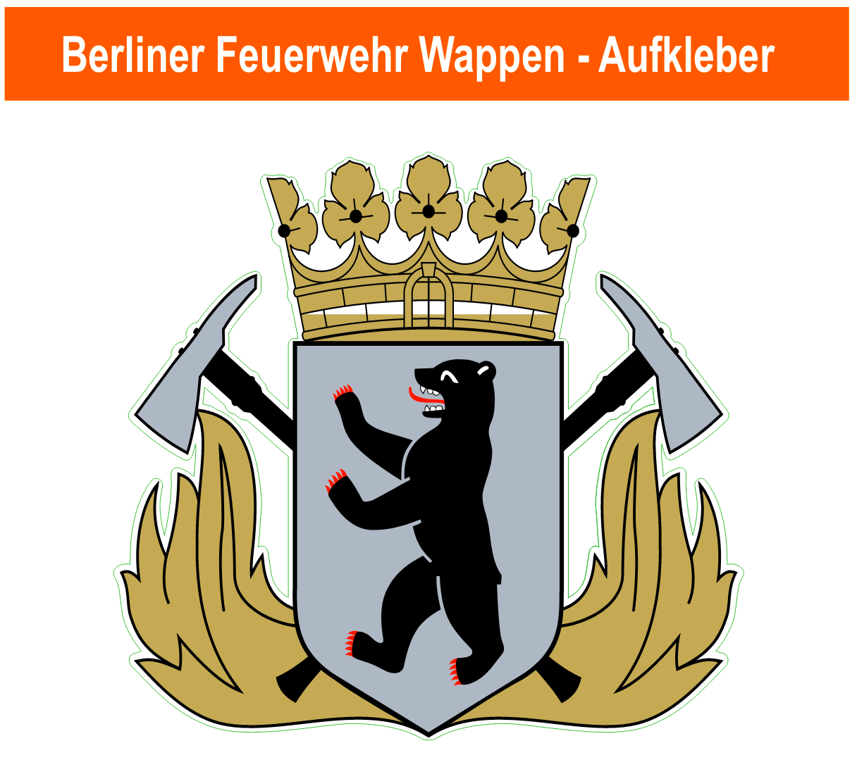 Berliner Feuerwehr Wappen -  Aufkleber - Sondergröße