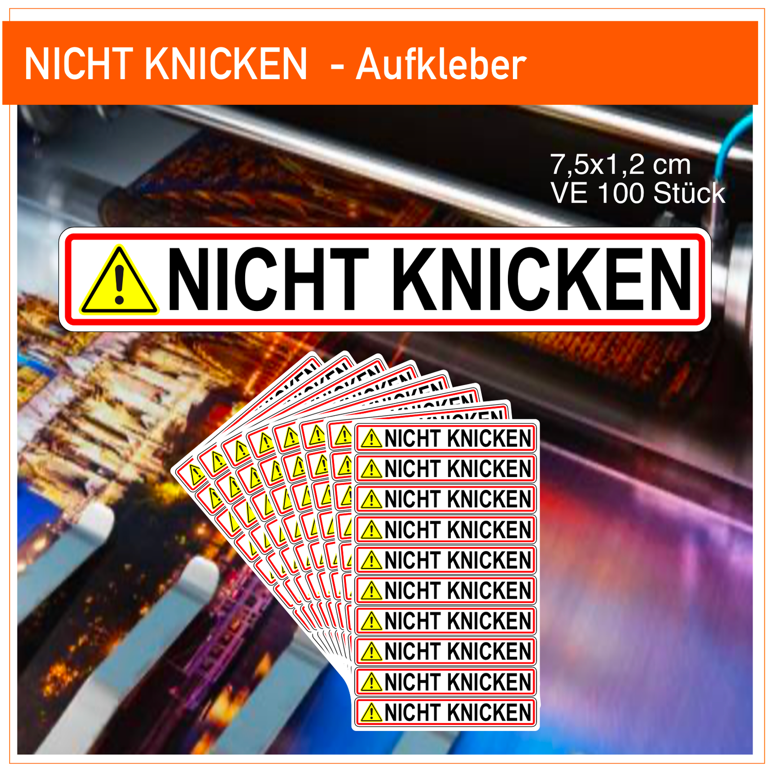 NICHT KNICKEN - Aufkleber (VE 100 Stück)