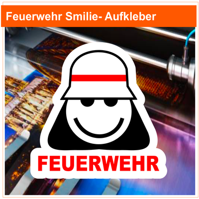 Feuerwehr Smilie der Hilfsorganisationen, Aufkleber, 5x5 cm (VE 4 Stück)