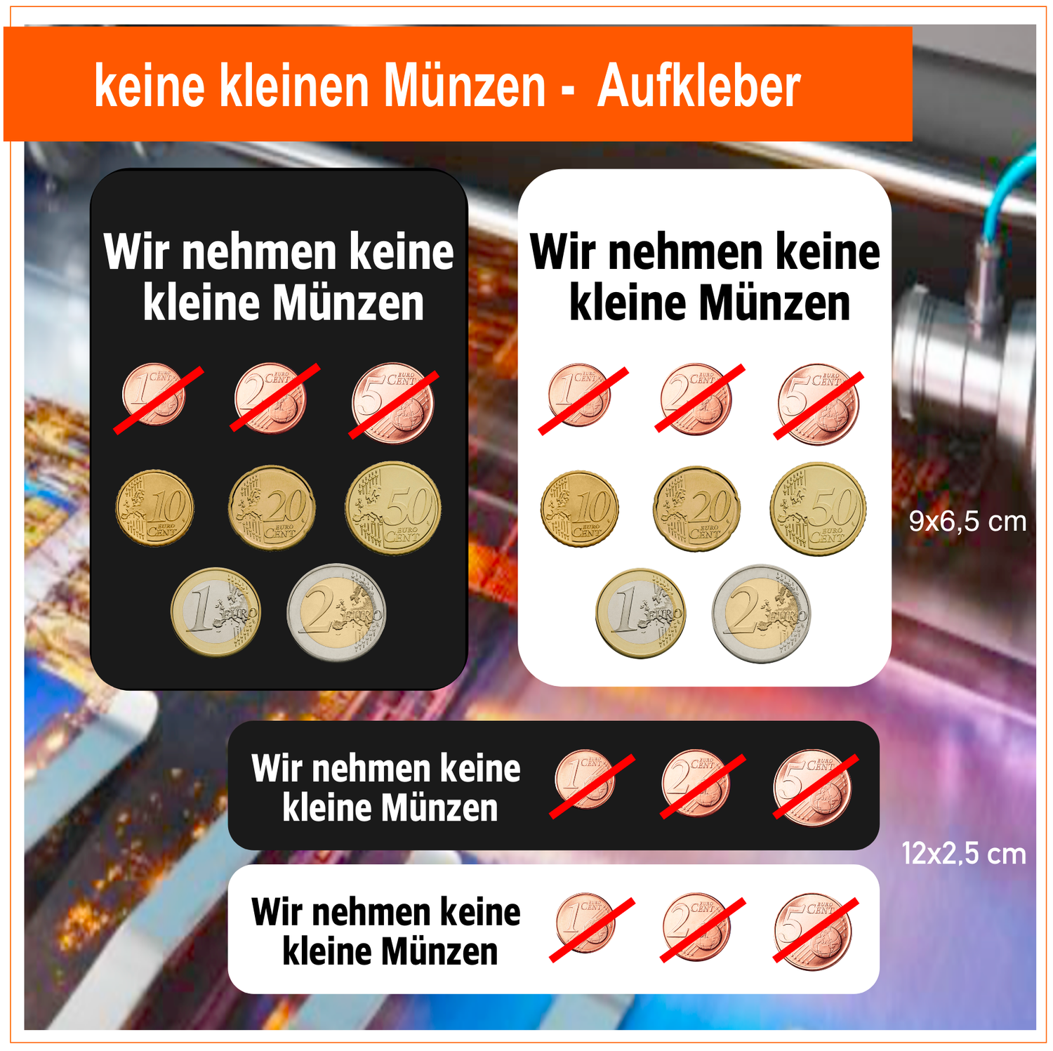 Keine kleine Münzen - 4 Stück Aufkleber