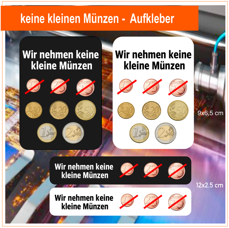Keine kleine Münzen - 4 Stück Aufkleber Keine kleine Münzen - 4 Stück Aufkleber