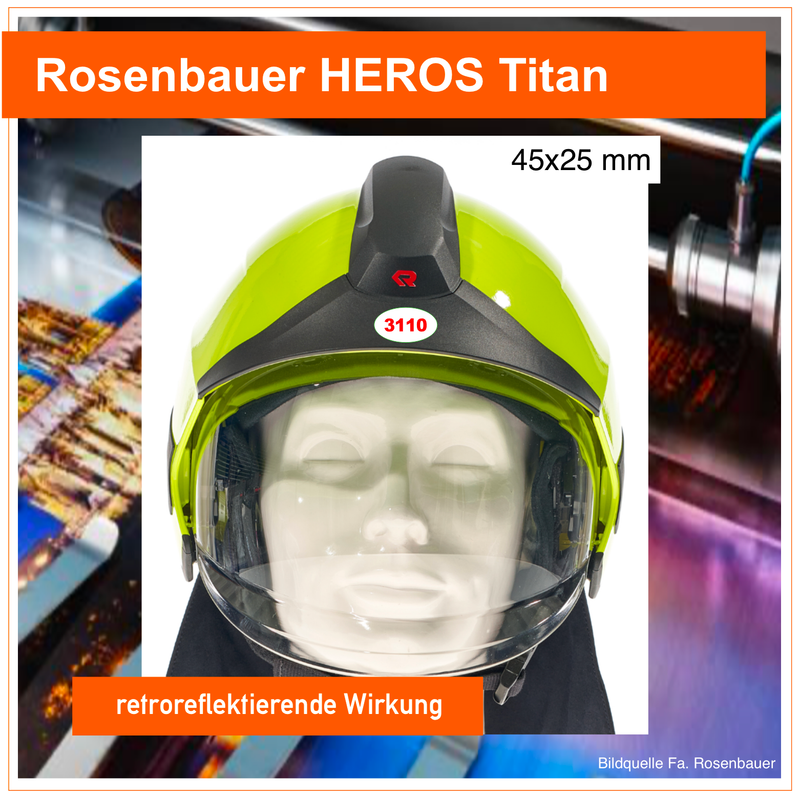 Rosenbauer HEROS-titan Helmbeschriftung - Wachnummer