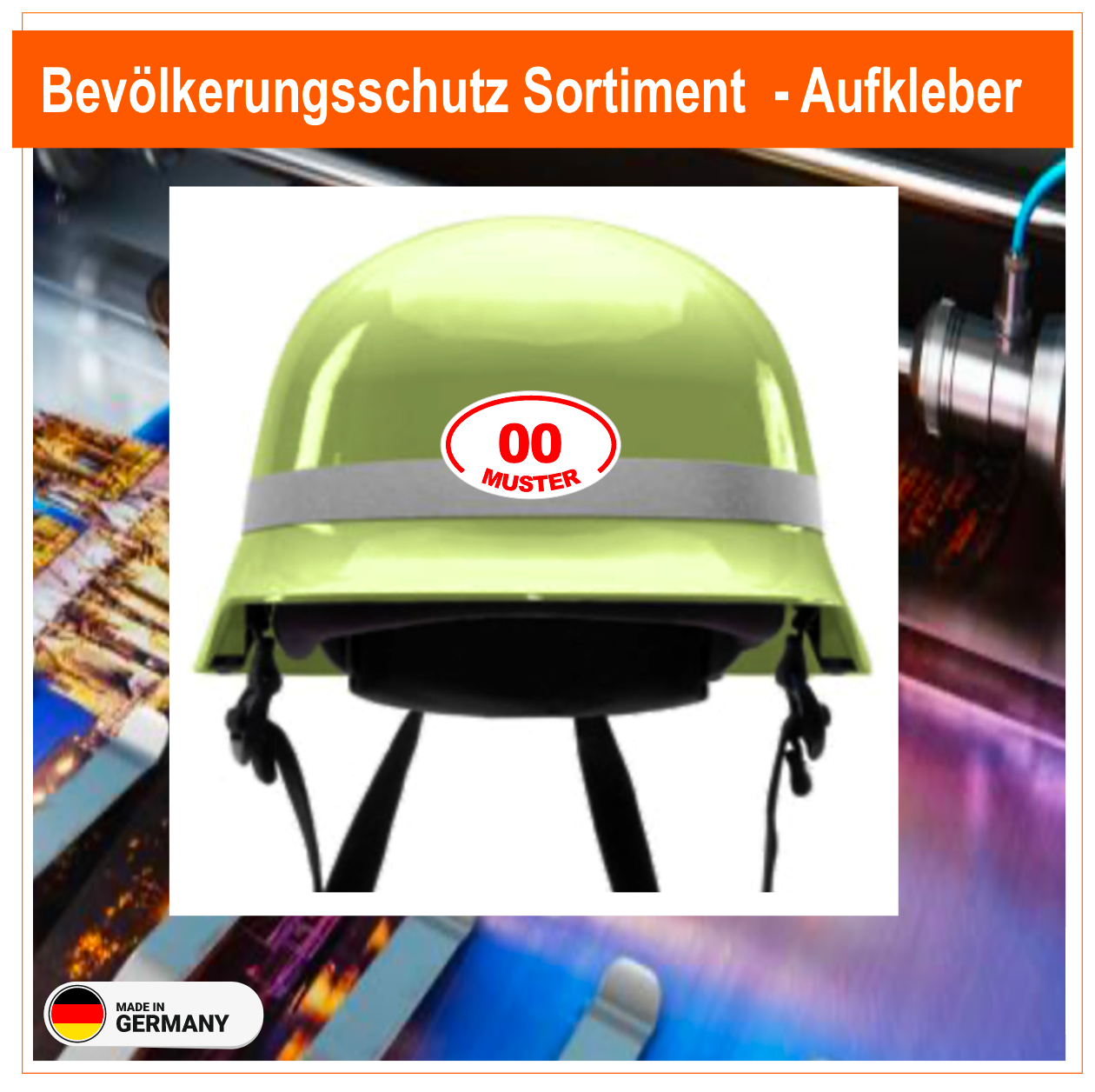 Wachnummer Oval mit Ort  (neutraler Helm) Helmbeschriftung