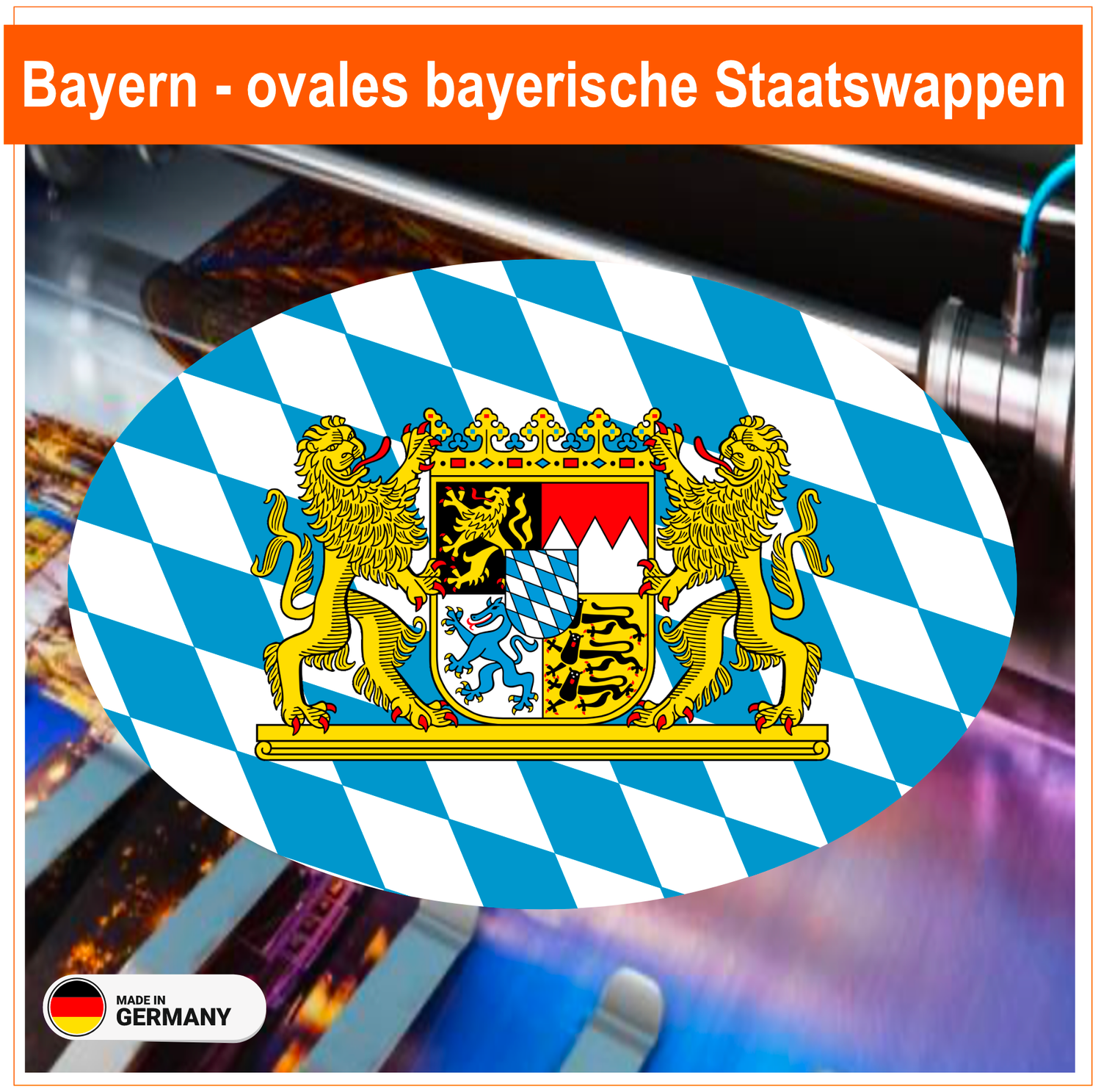 Bayern - ovales bayerische Staatswappen - Aufkleber