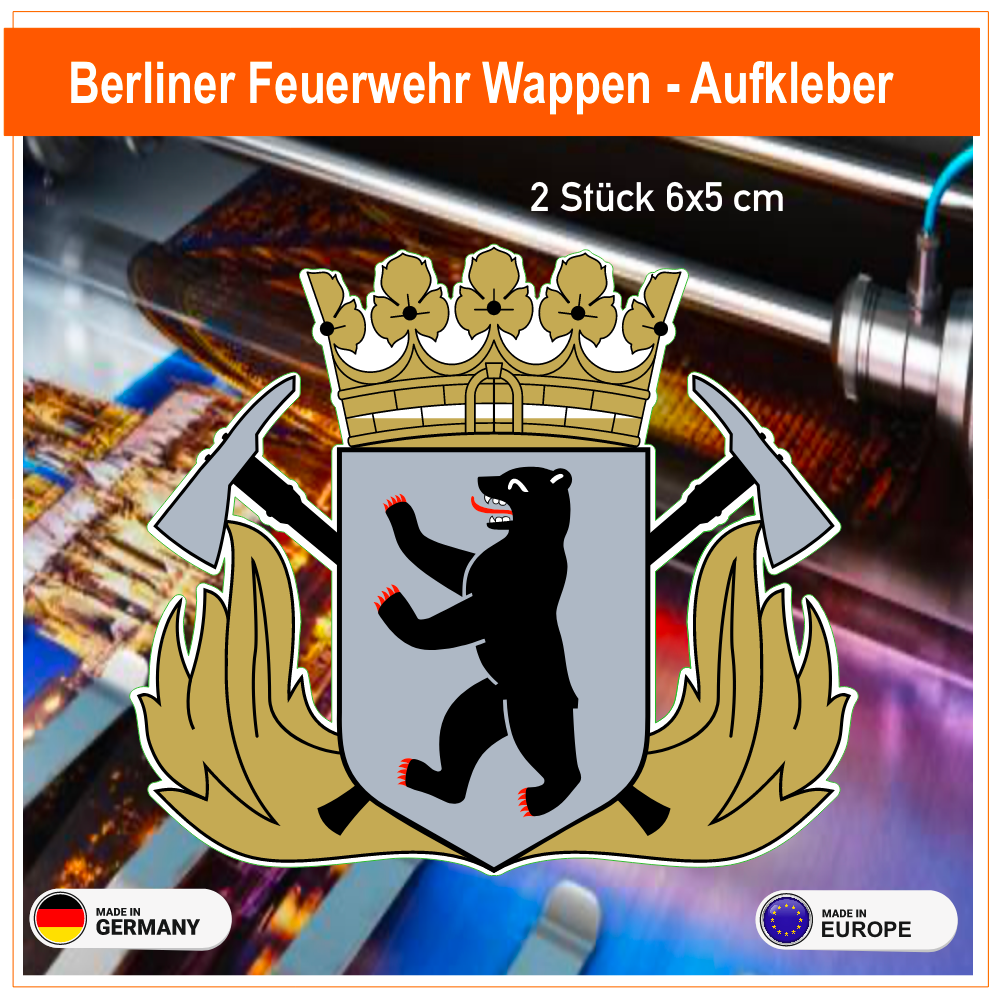 Berliner Feuerwehr Sortiment Wappen -  Aufkleber