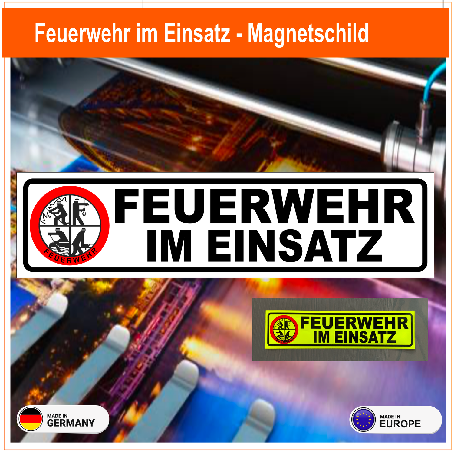 Feuerwehr im Einsatz - Magnetschild