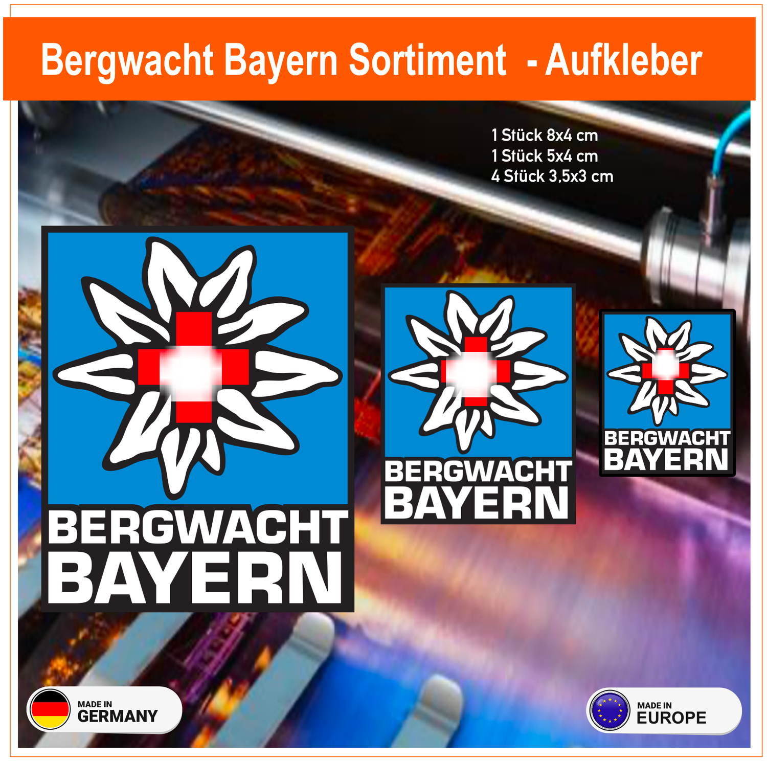Bergwacht Bayern Logo Sortiment - Aufkleber