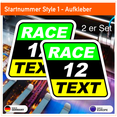 Startnummer Style 1