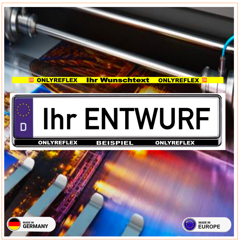 Nummernschild Aufkleber "Wunschtext/Logo"