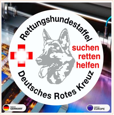 Rettungshundestaffel Deutsches Rotes Kreuz  Rundlogo - Aufkleber