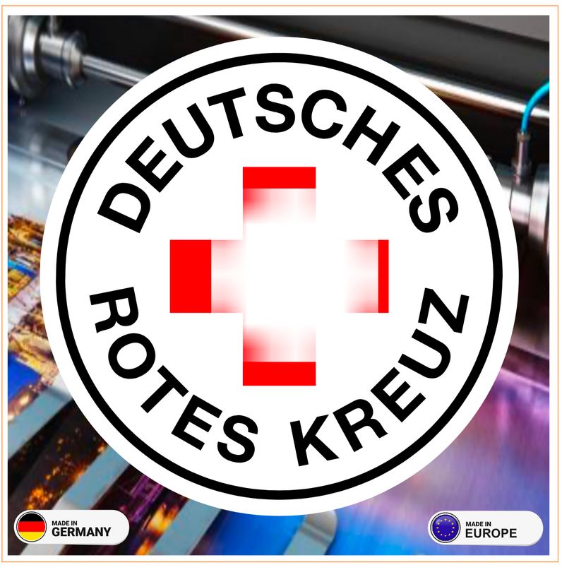 Deutsches Rotes Kreuz - DRK Rundlogo- Aufkleber Deutsches Rotes Kreuz - DRK Rundlogo- Aufkleber