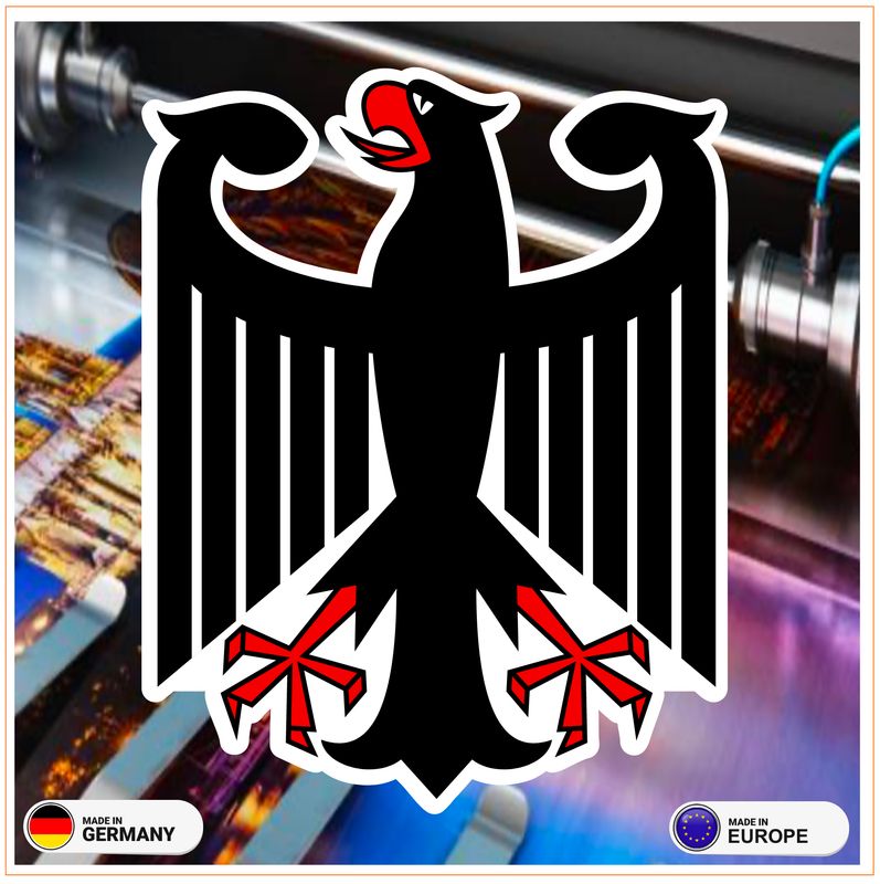 Bundesadler Logo - Aufkleber (schwarz) 8 cm (2 Stück) Bundesadler Logo - Aufkleber (schwarz) 8 cm (2 Stück)