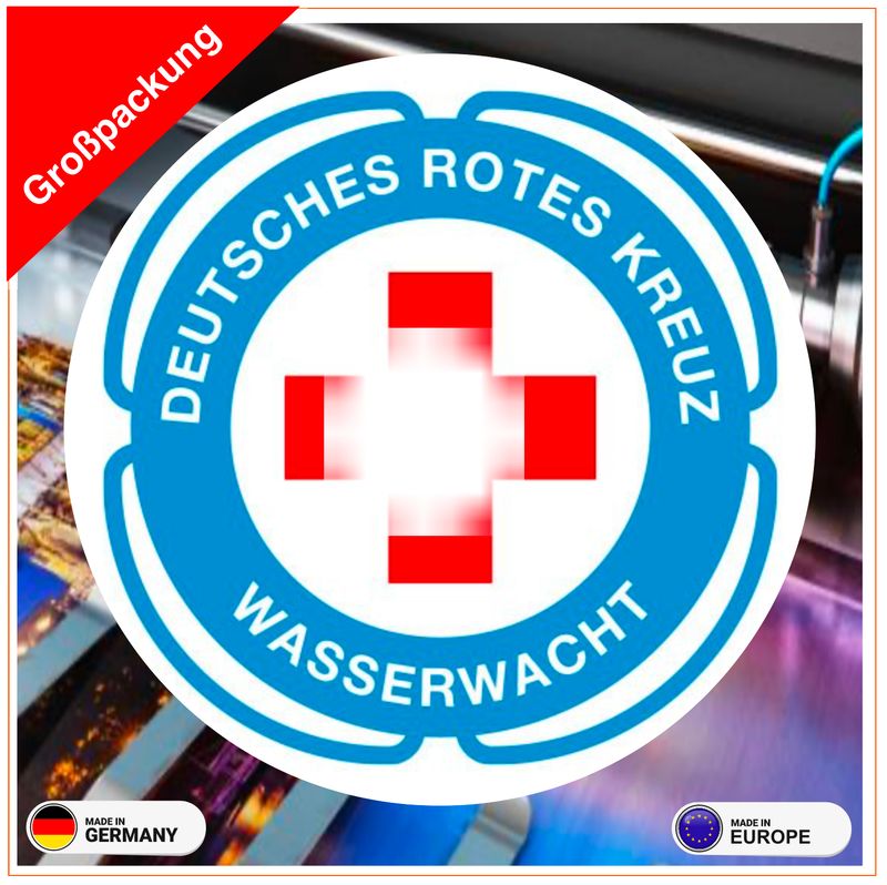 Wasserwacht - Rundlogo - Deutsches Rotes Kreuz- Aufkleber  Großpackung